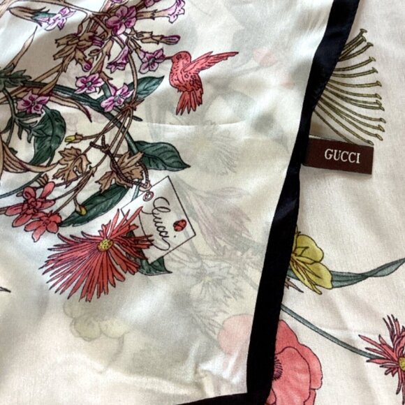 Gucci Silk Scarf "Blooming In Your Garden" Rectangular Scarf Item #143X - Picture 15 of 15